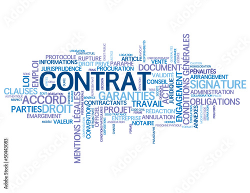 Nuage de Tags "CONTRAT" (accord signature travail vente légal)