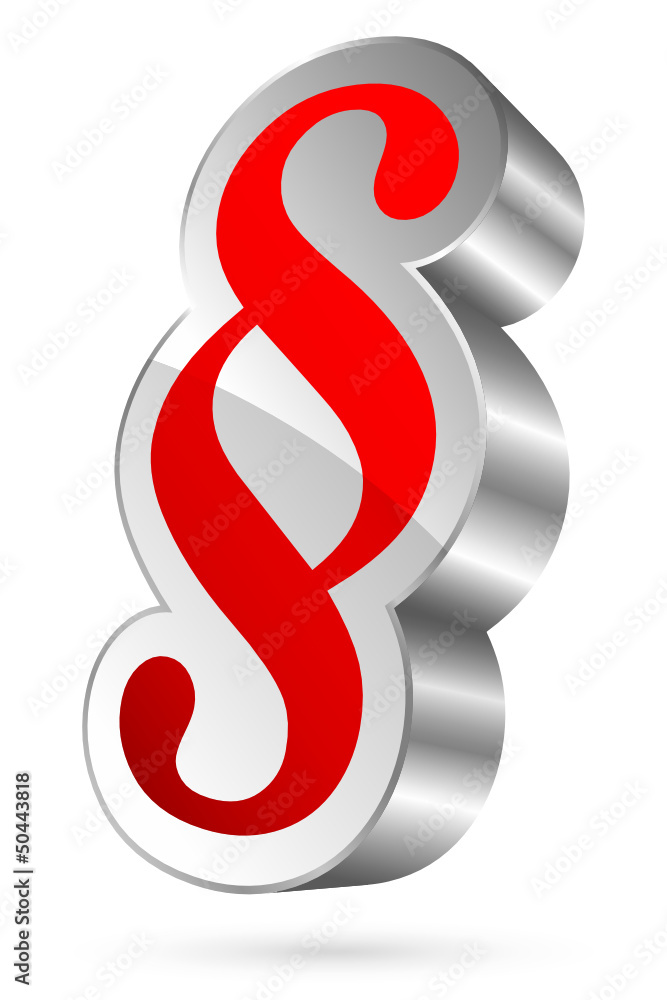 Paragraph Icon 3D Red/Silver Paragraph Icon 3D Red/Silver