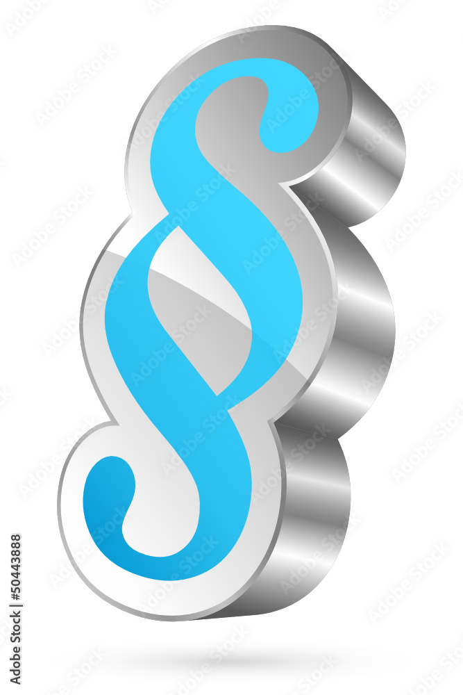 Paragraph Icon 3D Light Blue/Silver Paragraph Icon 3D Light Blue/Silver