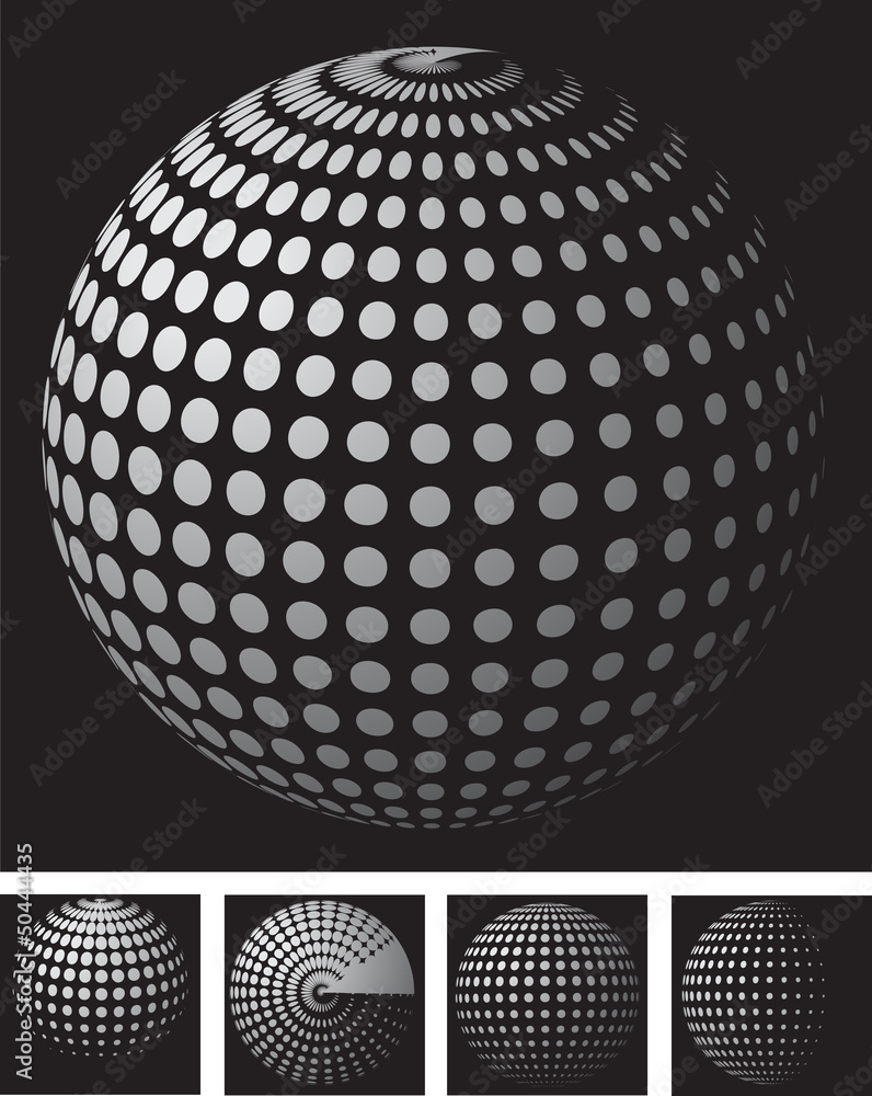set of halftone spheres. vector illustration set of halftone spheres. vector illustration