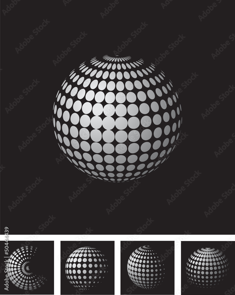 set of halftone spheres. vector illustration set of halftone spheres. vector illustration