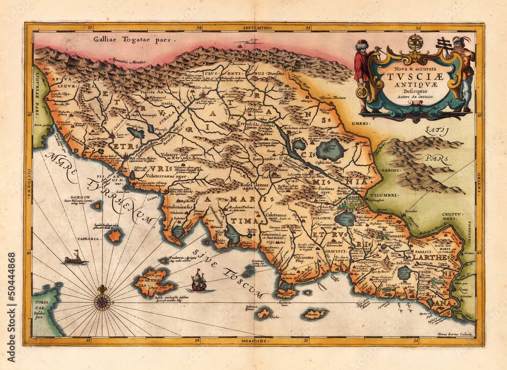 Naklejka premium Italy vintage map