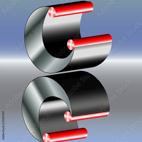 Doppelrolle rot Metall