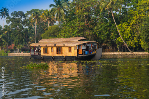 houseboat in kerala backwaters, india