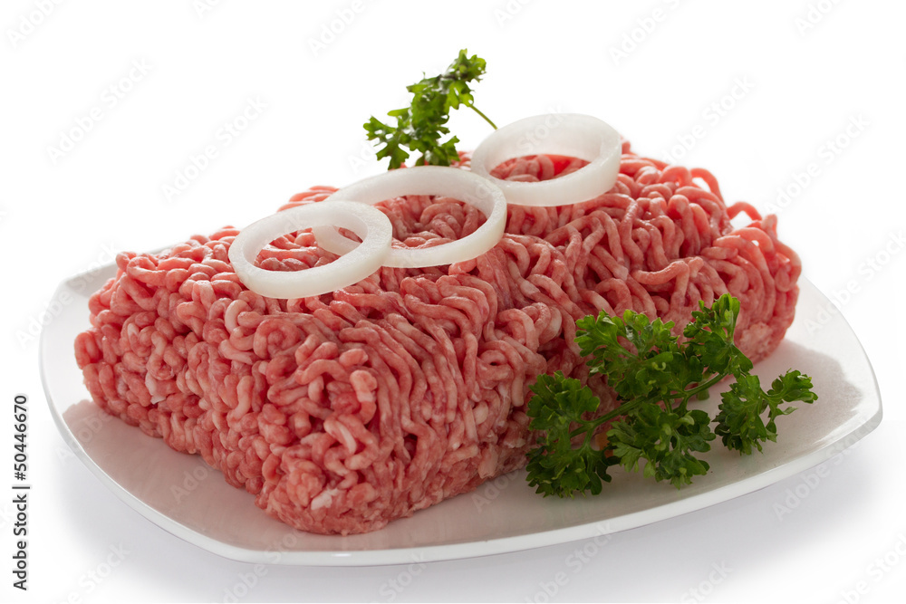 minced meat isolated on white background minced meat isolated on white background