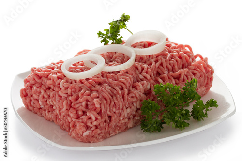 minced meat isolated on white background