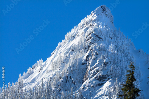 Snowy McClellan Butte Mountain Peak Snoqualme Pass Washington photo