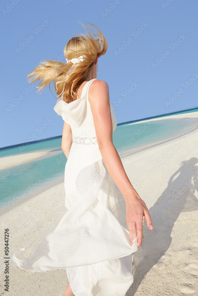 Bride At Beautiful Beach Wedding
