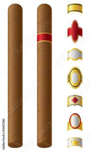 cigar labels for them vector illustration