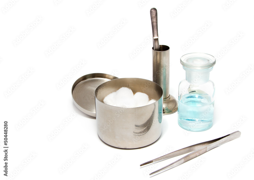 A set of dressing often used supplies in a medical for cleaning A set of dressing often used supplies in a medical for cleaning