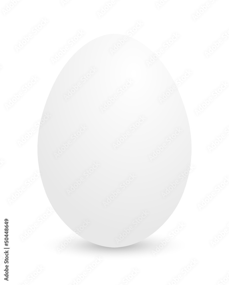 Big white vector egg on white background