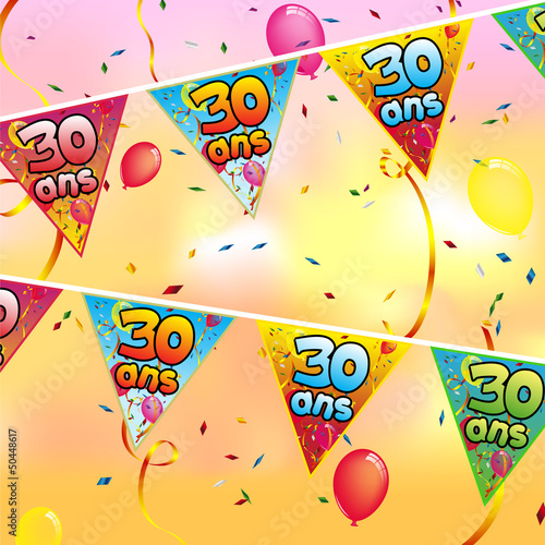 drapeau anniversaire 30 ans