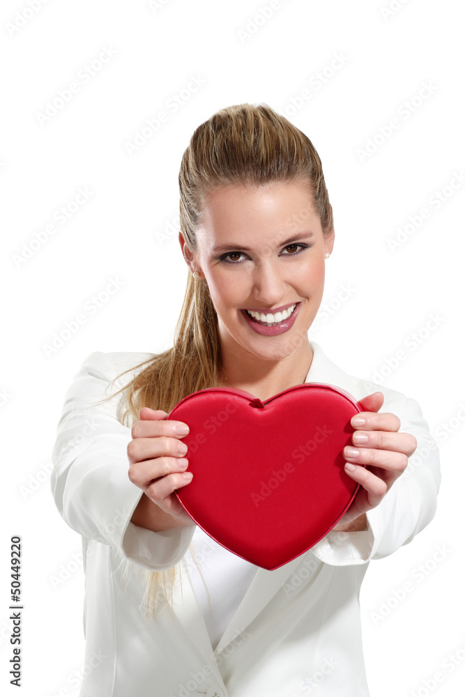 beautiful happy woman with an heart beautiful happy woman with an heart