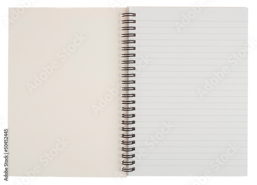 Open Spiral Bound Notepad Isolated on White