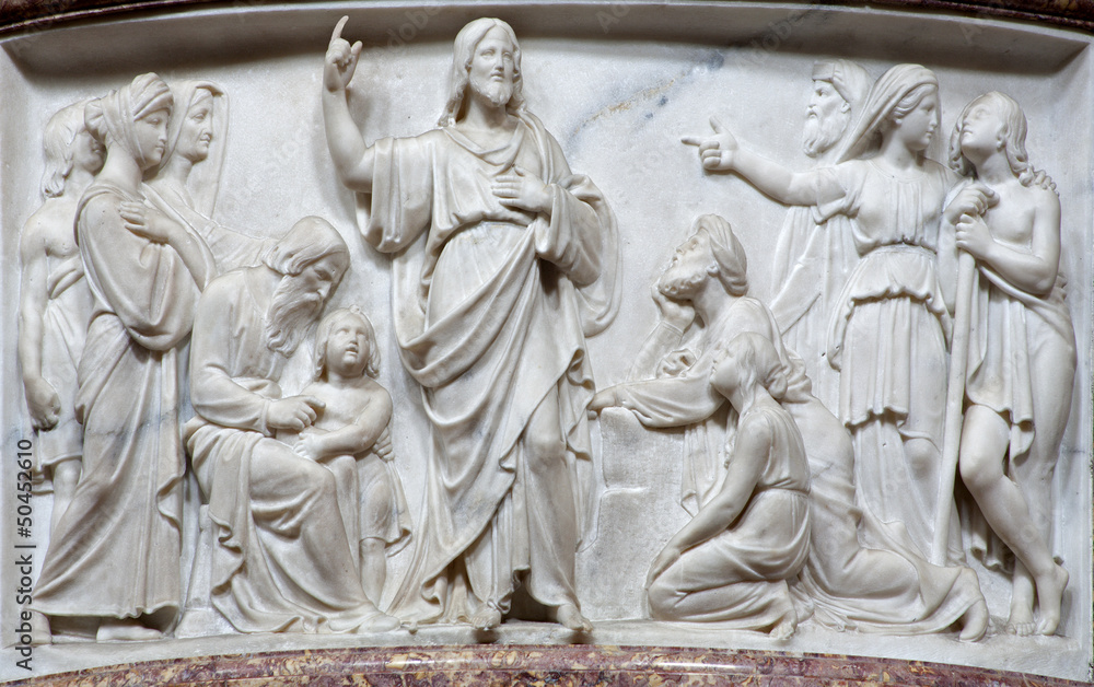 Bergamo - Relief of Jesus by predication - San Alessandro
