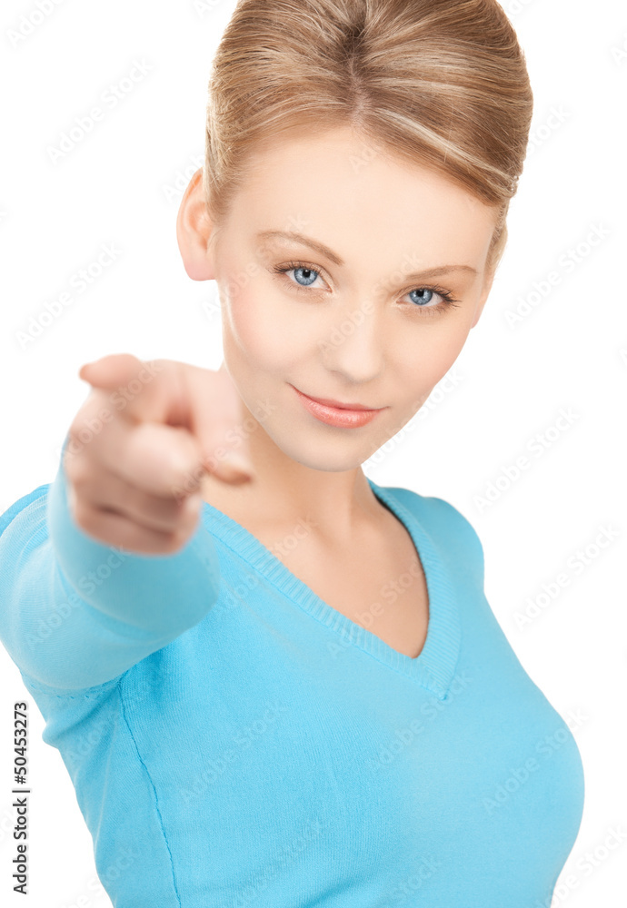 businesswoman pointing her finger businesswoman pointing her finger