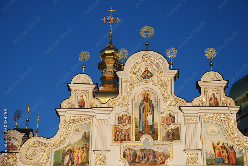 Obraz premium Фрагмент фасада Успенского Собора Киево-Печерской Лавры