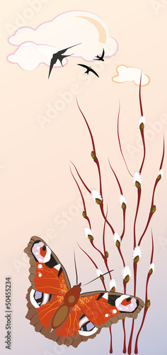 willow and butterflies