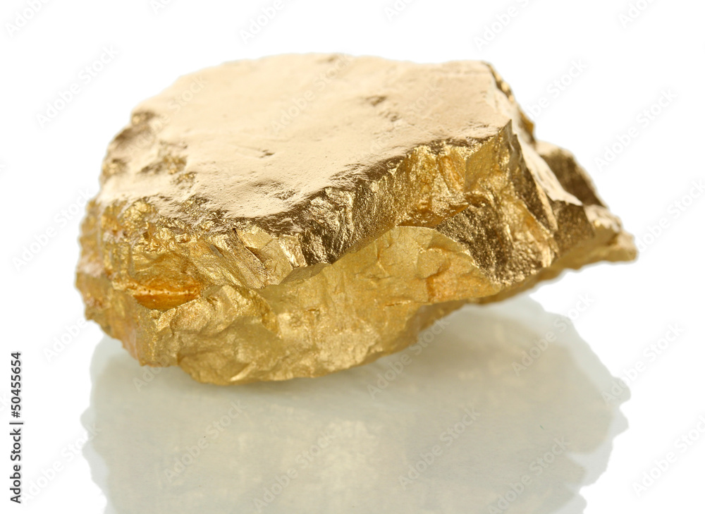 Golden nugget isolated on white Golden nugget isolated on white