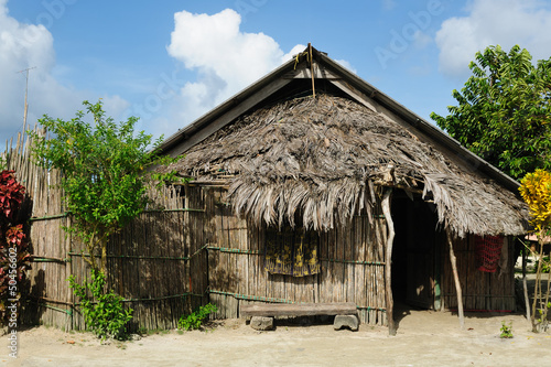 Panama, traditional house of the San Blas archipelago photo