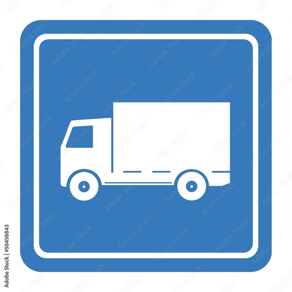 Camion de livraison dans un panneau Camion de livraison dans un panneau