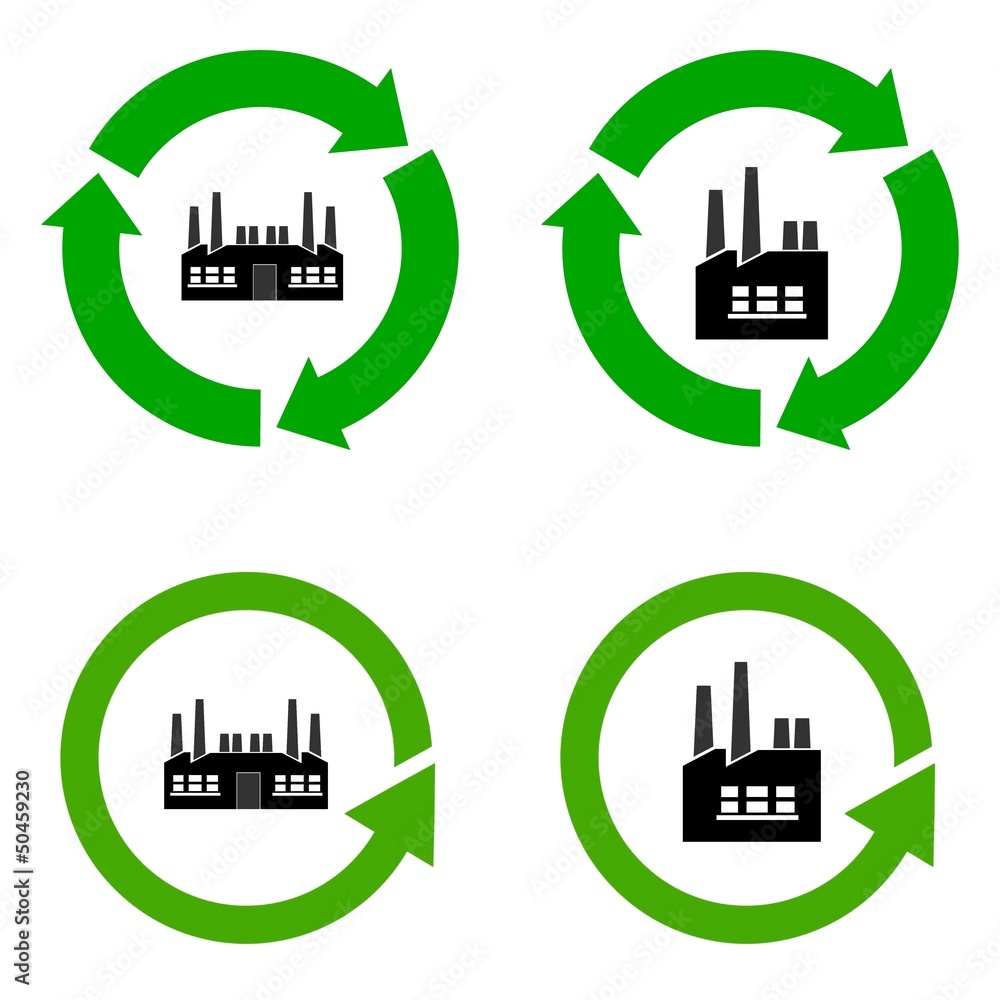 Usine dans un symbole recyclage Usine dans un symbole recyclage