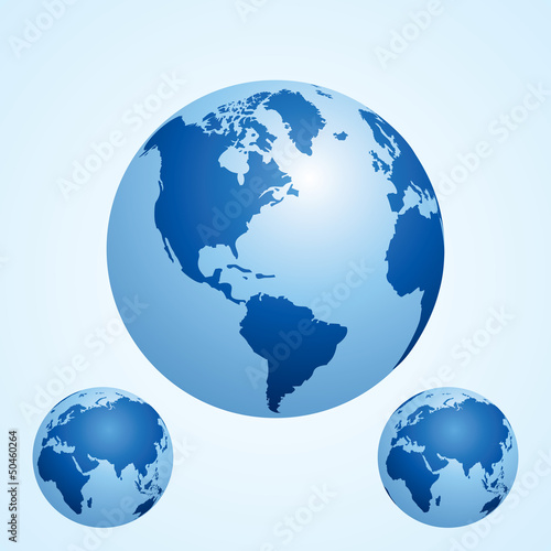 Earth map scheme isolated