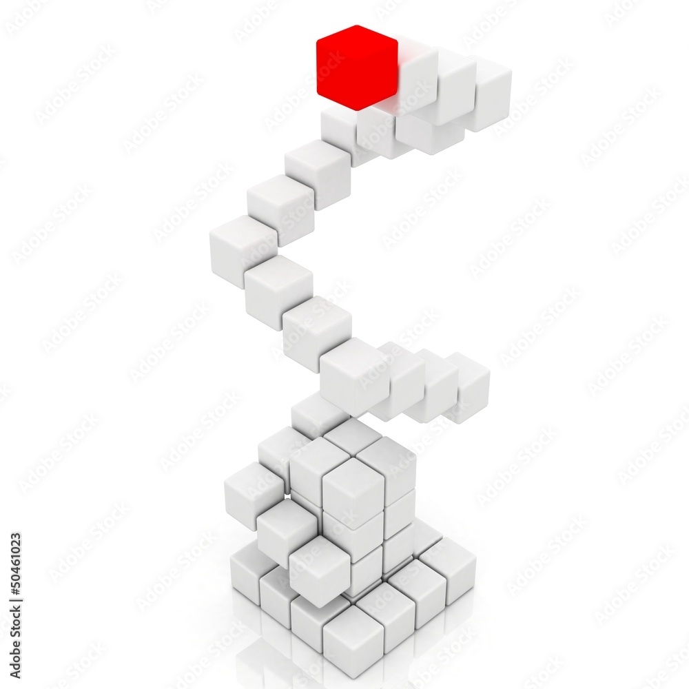 Fototapeta premium Construction of a cube from blocks