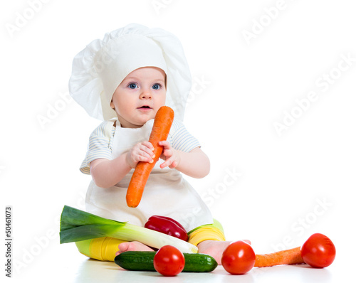 cook baby girl isolated on ...