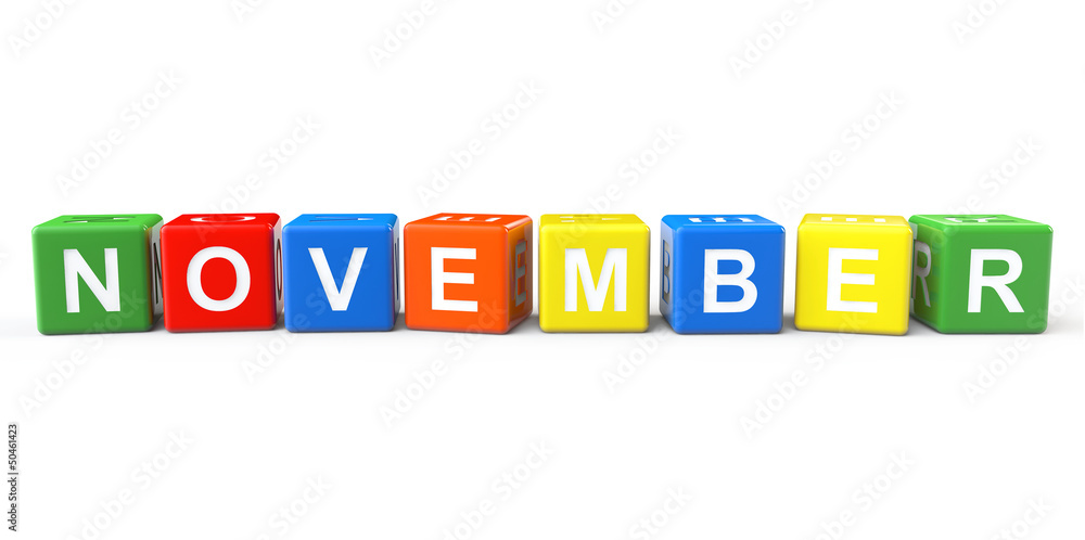 Cubes with November sign Cubes with November sign