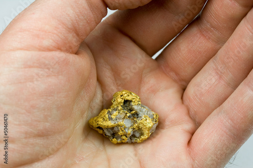 Nevada USA Gold / Quartz Nugget Held in Hand