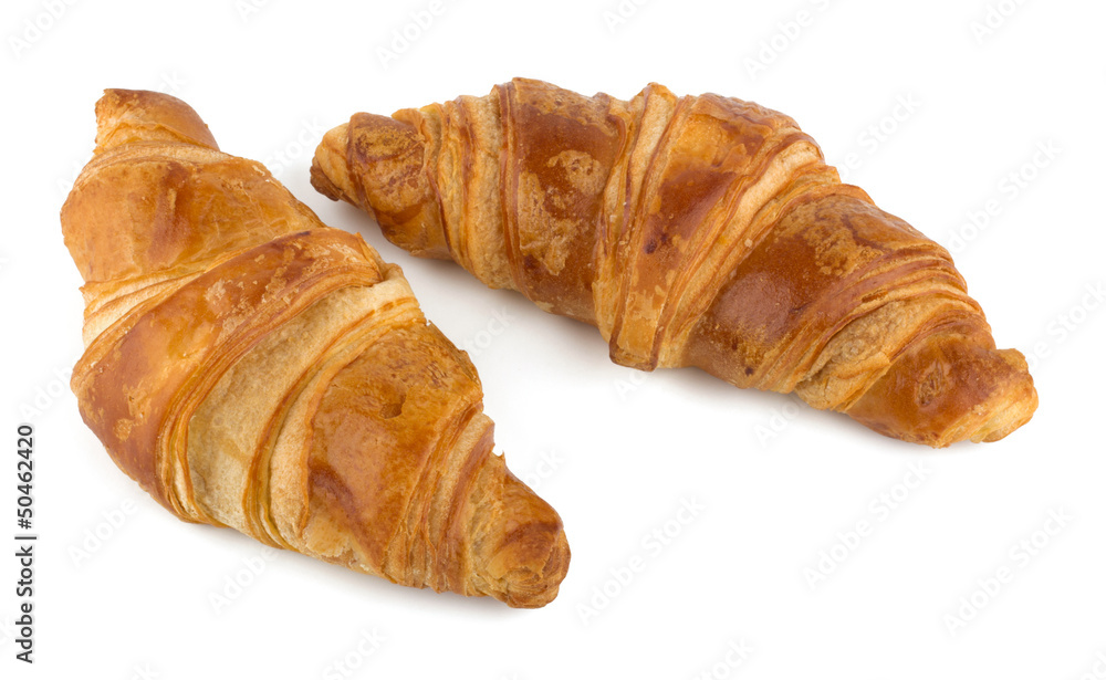 Croissant isolated on the white background