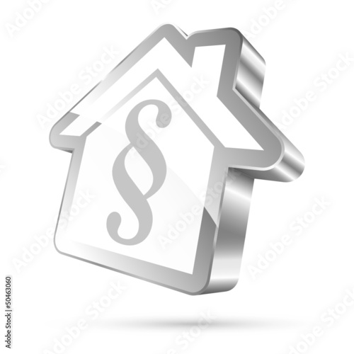 House Icon Paragraph 3D White/Silver