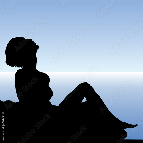 beautiful sexy woman isolated on backlight
