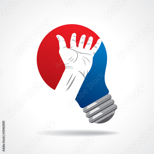 idea bulb with hand