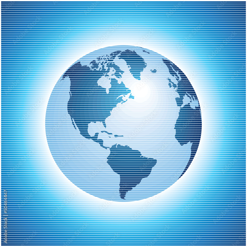 globe icon vector with blue background
