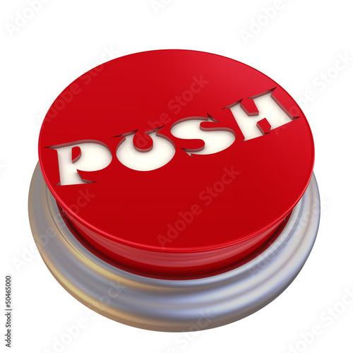 Красная кнопка с надписью PUSH