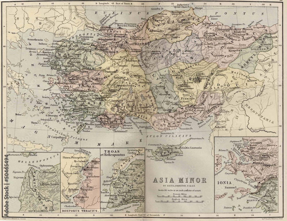 Fototapeta premium Asia Minor vintage map