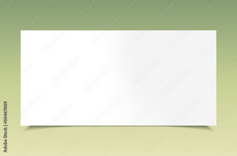 Blank white paper on green background Blank white paper on green background