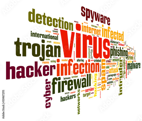 Virus concept in tag cloud