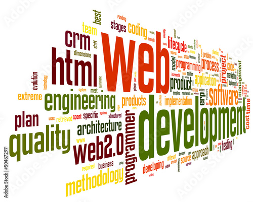 Web development concept in word tag cloud