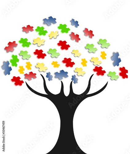 Albero con puzzle