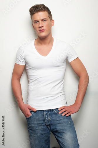 Handsome Man Posing in Jeans