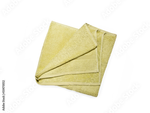 light green towel isolated on white background