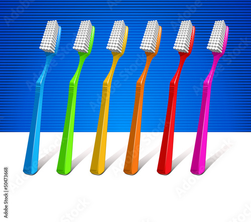 Six Color Toothbrushes