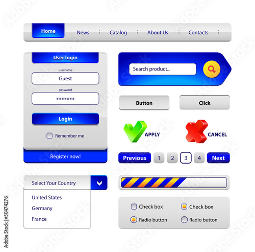 Hi-End Web Interface Design Elements
