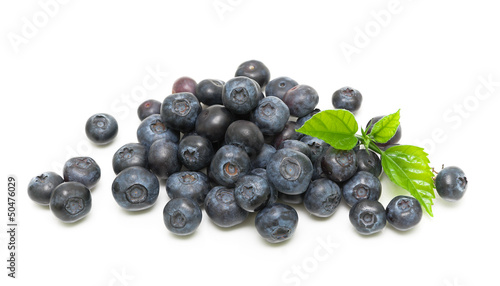 ripe blueberries on a white background. horizontal photo.