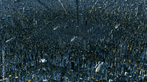 Bild auf Leinwand Ciudad futurista