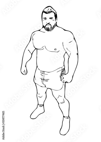 Stocky man sketch vector