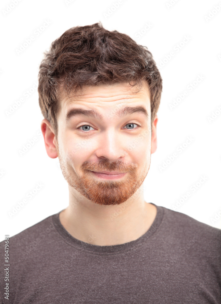 Portrait of happy smiling man, isolated on white Portrait of happy smiling man, isolated on white